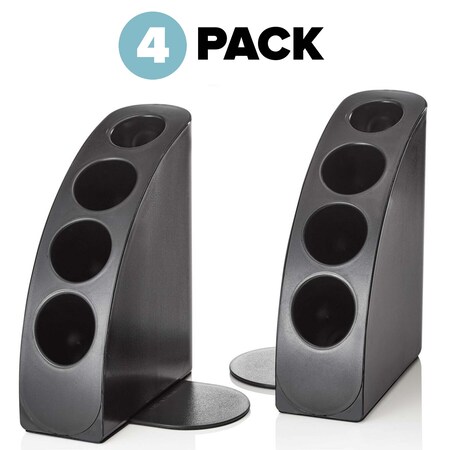 Adiroffice Smart Black Quarter Bookend Desk Organizer, PK4 ADI651-02-BLK-4pk
